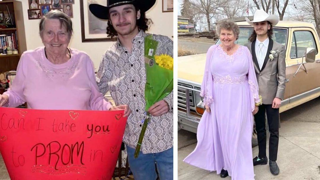 High school student takes very important person to his senior prom: his 92-year-old great-grandmother