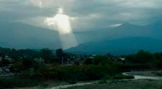 A Christ-like figure has been spotted flying over the skies of..