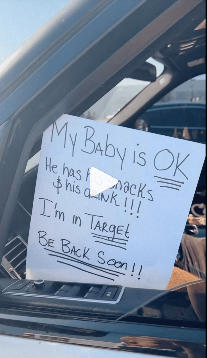 Mom leaves “baby” in car while she shops at Target – promises others that he’s OK