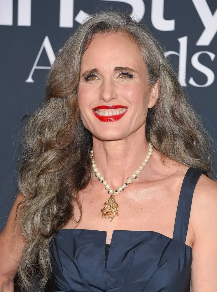 Andie MacDowell reacts to claims that her grey hair makes her appear older: ‘I want to grow old