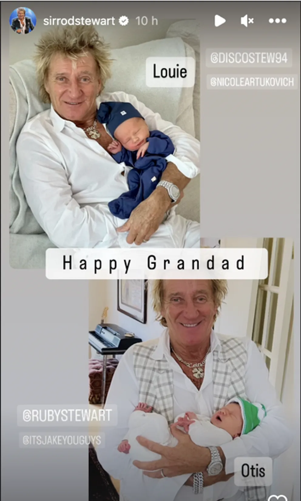 Rod Stewart Holds His Newborn Grandsons Born a Few Days Apart after 2 past Baby Losses