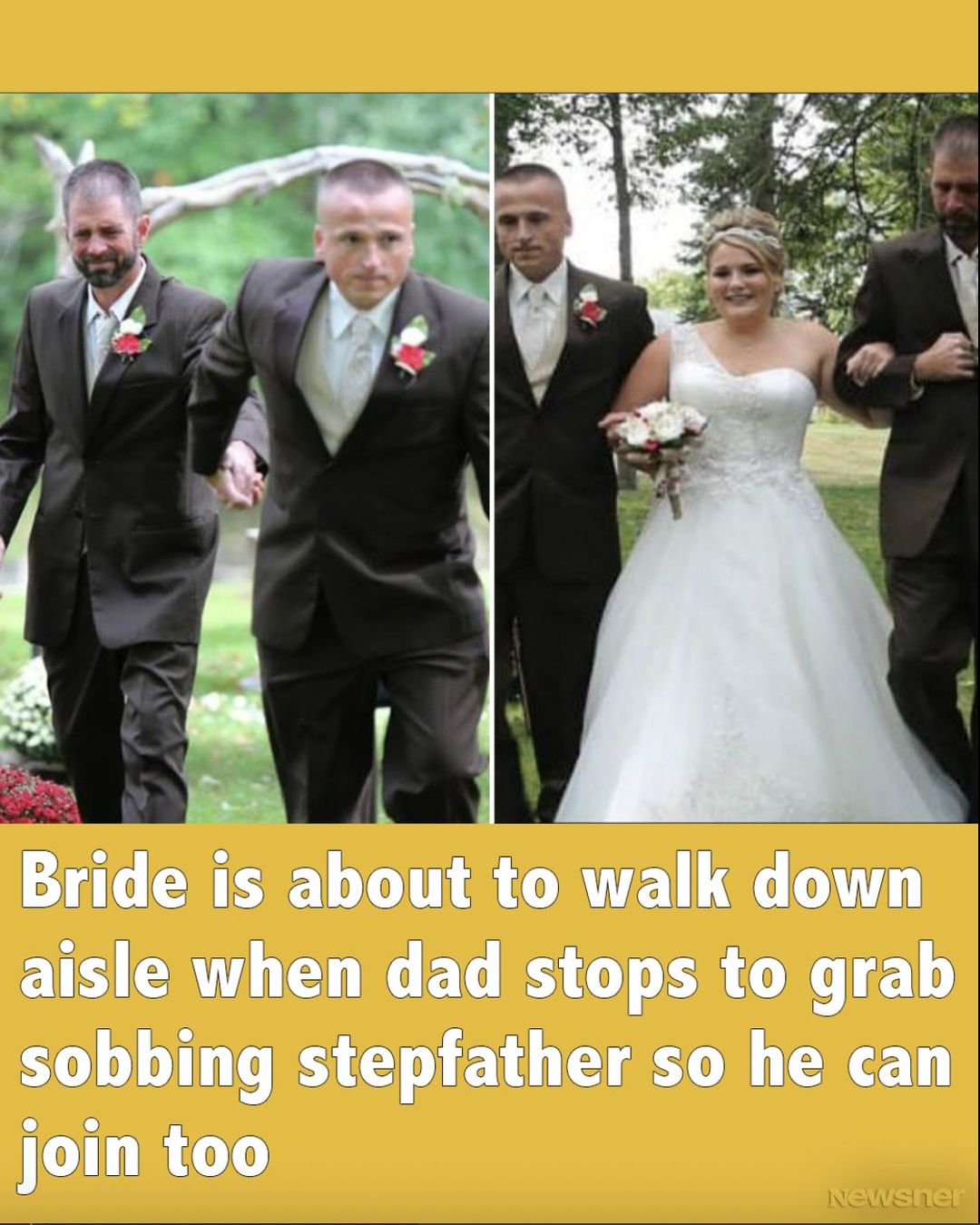 Dad halts wedding so daughter’s stepfather can walk her down the aisle as well