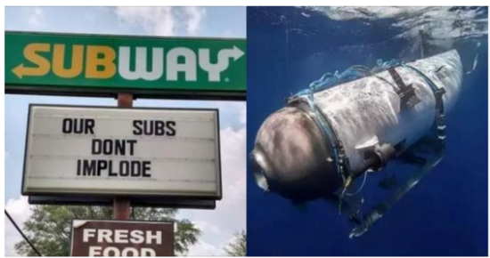 Subway Restaurant Criticized for ‘Poor Taste’ After Putting Titanic Joke on Sign