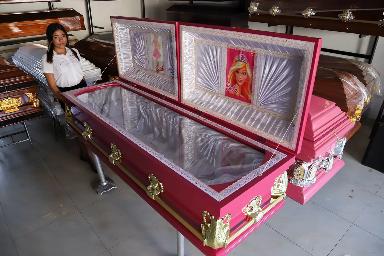 A funeral home offers pink caskets with Barbie liners: Where can you buy them?