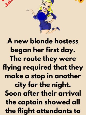 A new blonde hostess were flying