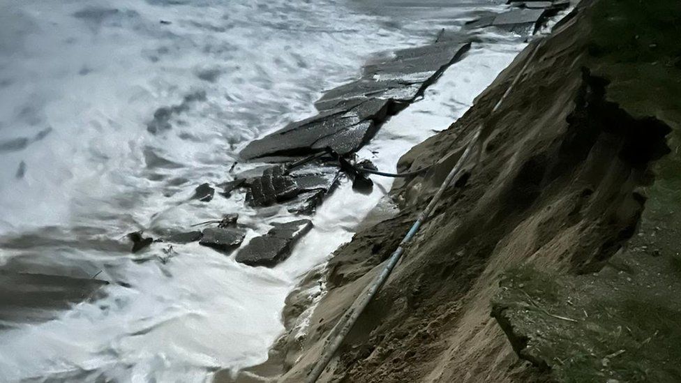 Warning: Cliff Erosion Causes Road Collapse in Hemsby