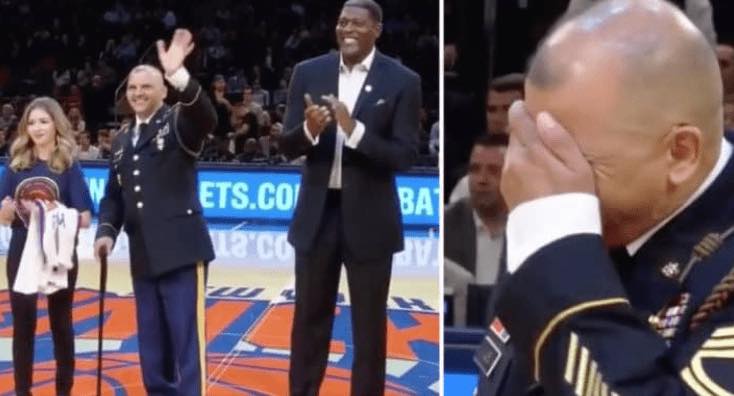 Military Veteran Honored at Basketball Game – Receives a Special Surprise