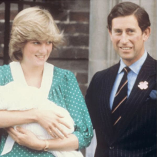 Princess Diana and Prince Charles with baby Prince William