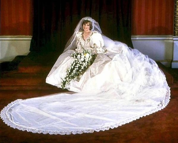 Princess Diana in her wedding dress