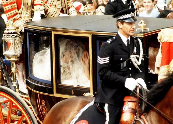 Princess Diana in her wedding dress