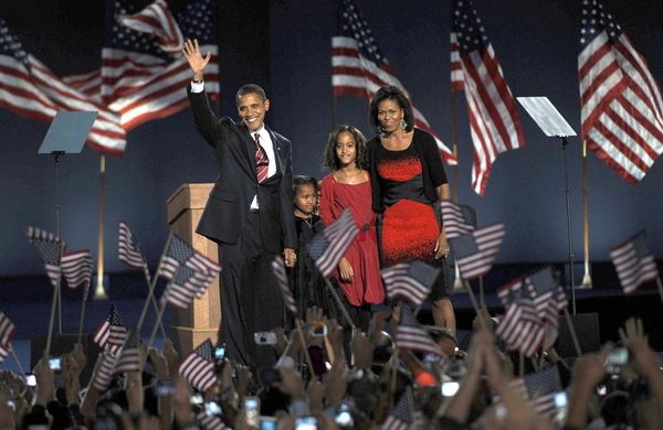 Obama with Sasha and Malia