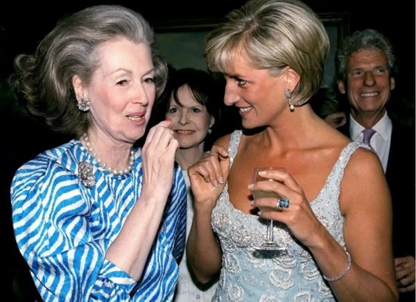 Princess Diana with her stepmother Raine Spencer