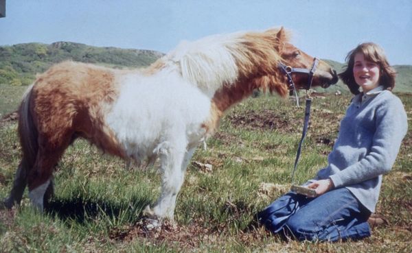 Teenage Princess Diana with her pet pony