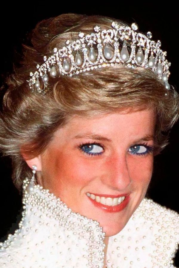 Princess Diana wearing a tiara