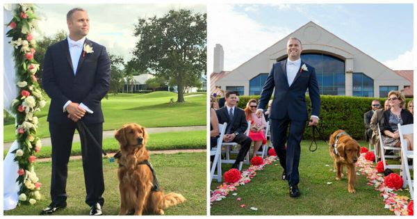 Wounded Veteran’s Service Dog Serves as Best Man at Wedding