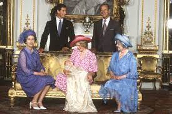 Princess Diana and Prince Charles with baby Prince William