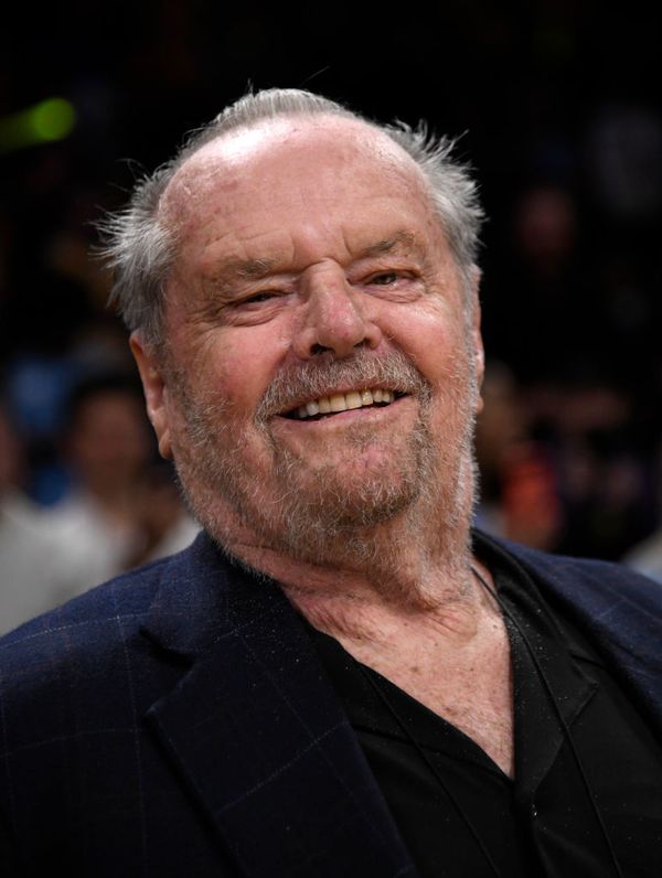 Jack Nicholson at a Lakers game with his signature sunglasses