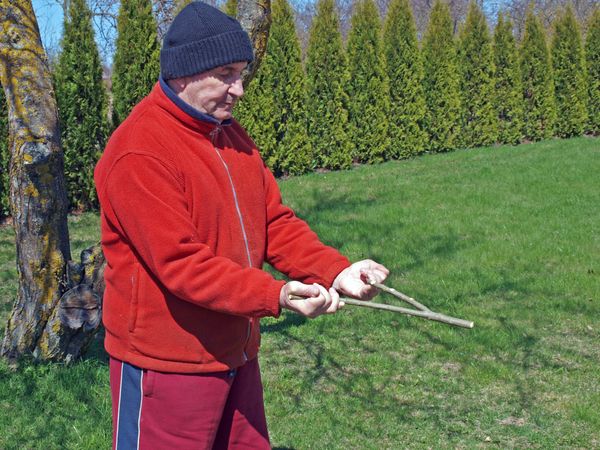 Water dowsing in action