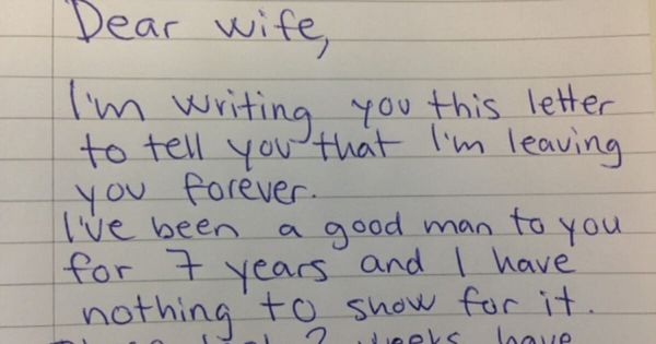 He regrets asking for a divorce after receiving his wife’s brilliant reply