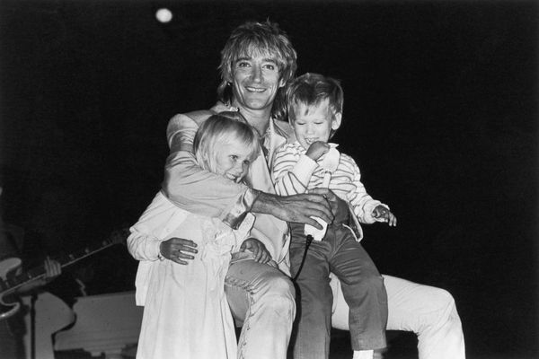 Rod Stewart with his newborn grandsons