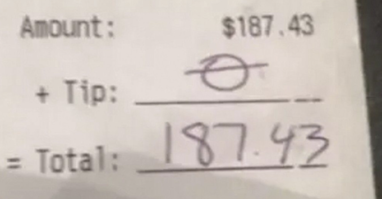 Waitress Uses Facebook to Share a Lesson About Tipping in the US